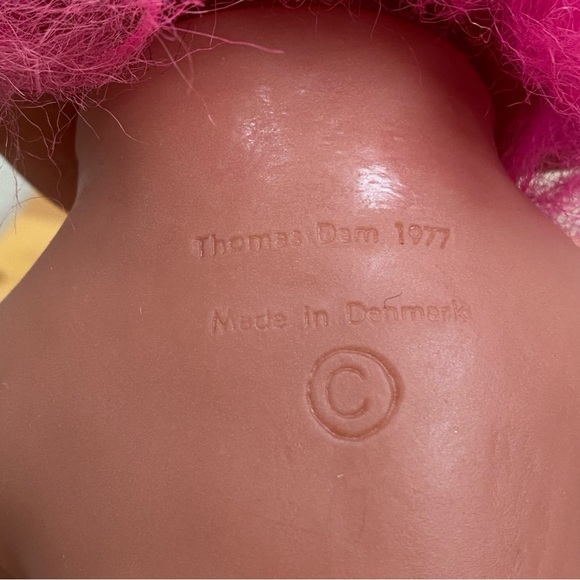 Rare Vintage 1985 Thomas DAM Troll 9" Doll Pink Hair Tuxedo Made In Denmark - Picture 7 of 12